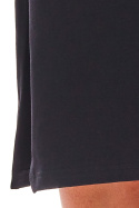 Sukienka dopasowana midi z rozcięciami bez rękawów czarna M216