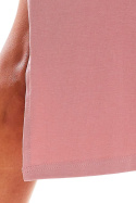 Sukienka dopasowana midi z rozcięciami bez rękawów różowa M216