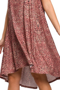 Sukienka midi bez rękawów z rozkloszowanym dołem łososiowa B141