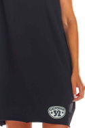 Sukienka mini z krótkim rękawem i dekoltem V na plecach czarna M210