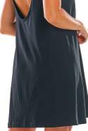 Sukienka mini na ramiączkach z dekoltem na plecach czarna M204