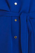 Sukienka koszulowa mini zapinana z paskiem wiązana niebieska M200