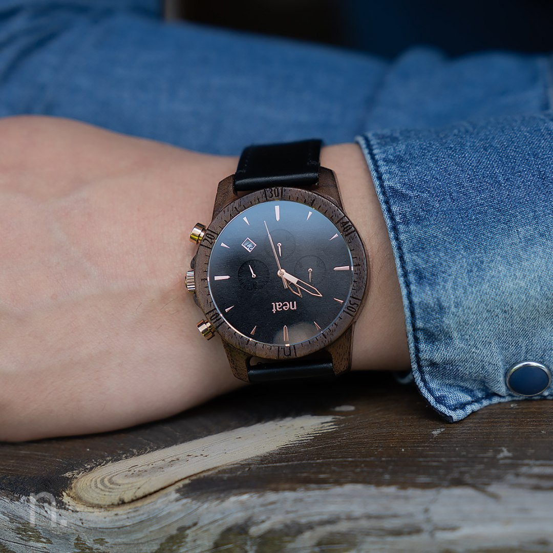 Zegarek Męski Drewniany Neatbrand CHRONO 44MM N088 Zegarek Męski Drewniany Neatbrand CHRONO 44MM N088