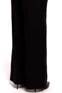 Spodnie damskie z wiskozy pas z gumą szerokie nogawki czarne S203