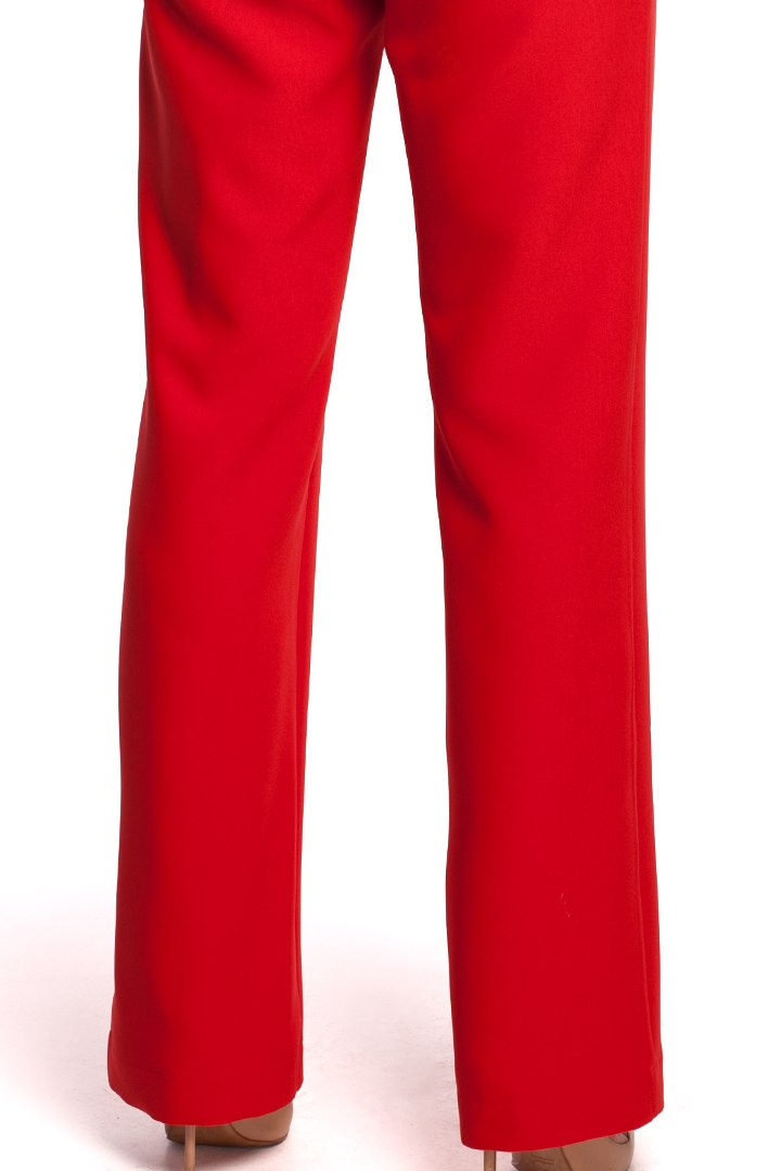 Elegancki kombinezon z prostymi nogawkami bez rękawów czerwony me502 Elegancki kombinezon z prostymi nogawkami bez rękawów czerwony me502