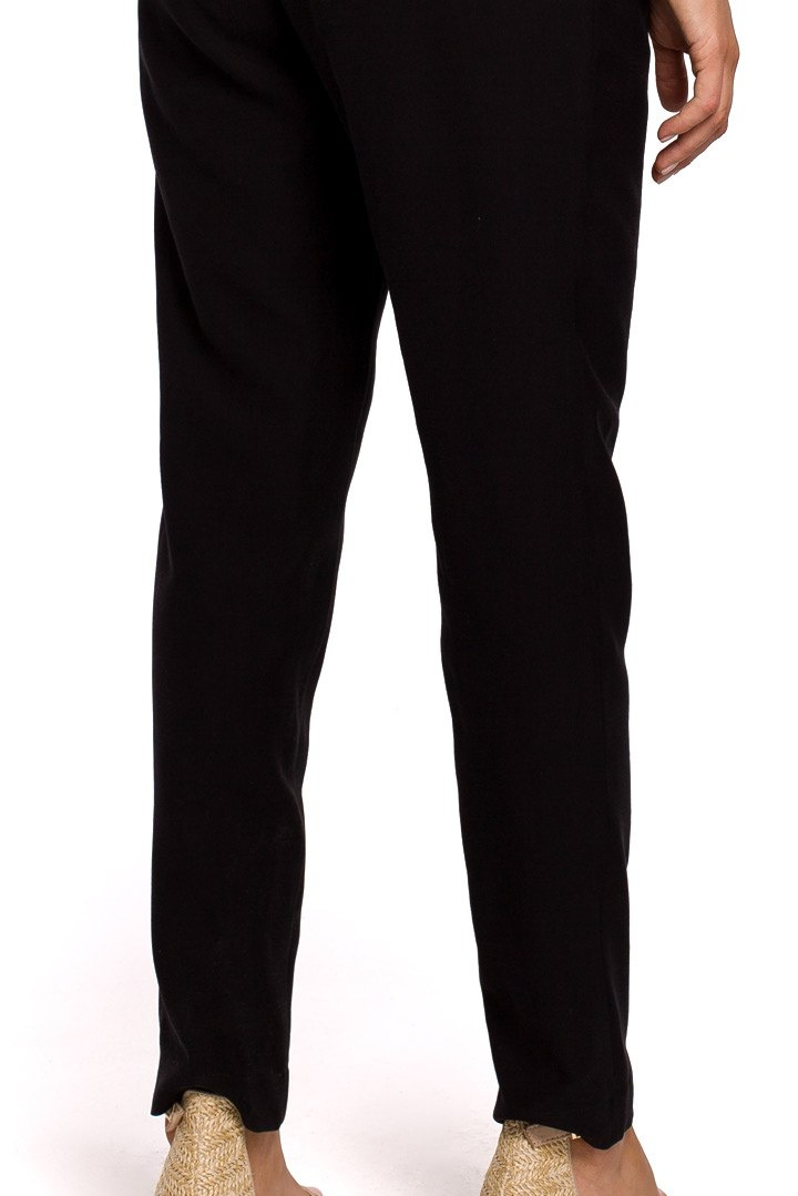 Elegancki kombinezon z wiskozy długi rękaw spodnie chino czarny S209 Elegancki kombinezon z wiskozy długi rękaw spodnie chino czarny S209