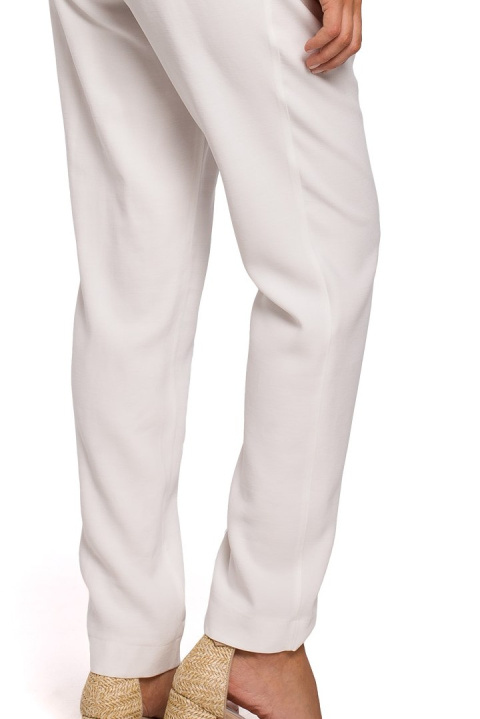 Elegancki kombinezon z wiskozy długi rękaw spodnie chino ecruS209 Elegancki kombinezon z wiskozy długi rękaw spodnie chino ecruS209