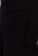 Spodnie damskie z prostymi nogawkami z rozcięciami czarne me493