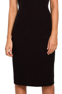 Elegancka sukienka ołówkowa midi bez rękawów dopasowana czarna S216