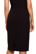 Elegancka sukienka ołówkowa midi bez rękawów dopasowana czarna S216