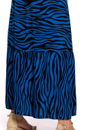 Letnia sukienka maxi z wiskozy bez rękawów z nadrukiem chabrowa B158