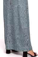 Letnia sukienka maxi na ramiączkach z nadrukiem miętowa B152