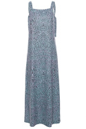 Letnia sukienka maxi na ramiączkach z nadrukiem miętowa B152