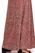 Letnia sukienka maxi na ramiączkach z nadrukiem łososiowa B152