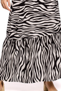 Letnia sukienka maxi z wiskozy bez rękawów z nadrukiem biała B158
