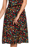 Letnia sukienka midi z wiskozy na ramiączkach fason A m6 me518