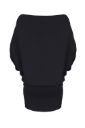 Sukienka dopasowana mini z luźną górą typu nietoperz czarna K254
