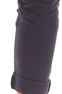 Spodnie damskie dresowe z obniżonym krokiem wiązane czarne M217