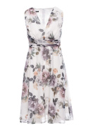 Elegancka sukienka szyfonowa w kwiaty bez rękawów dekolt V m1 S225