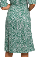 Letnia sukienka midi rybka z dekoltem karo krótki rękaw m1 S223