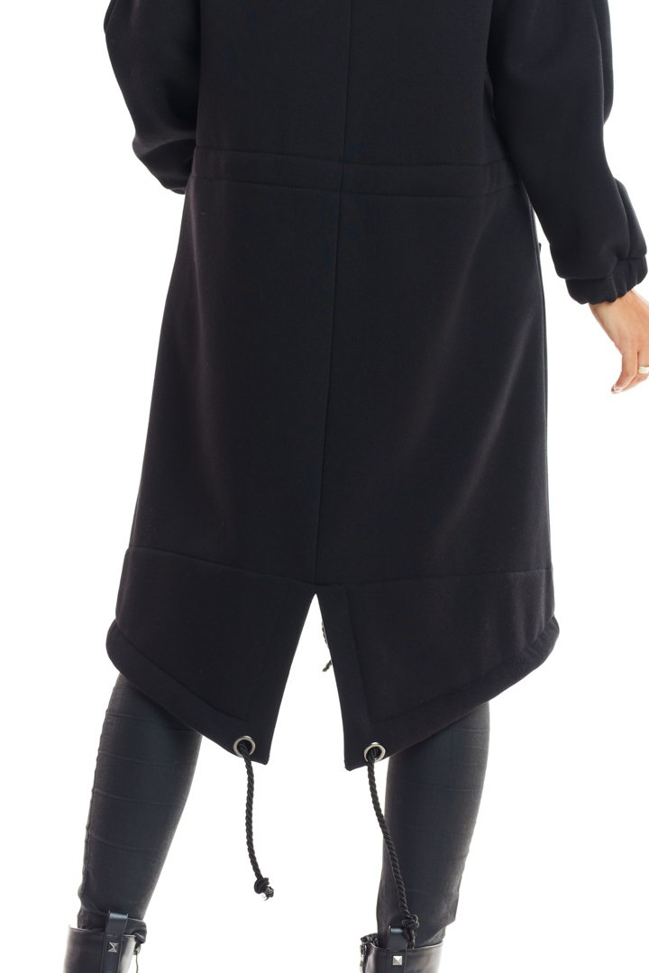 Ciepła bluza damska parka z kapturem zapinana na zamek czarna M220 Ciepła bluza damska parka z kapturem zapinana na zamek czarna M220