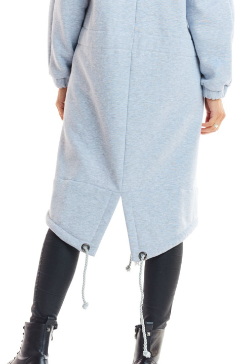 Ciepła bluza damska parka z kapturem zapinana na zamek szara M220 Ciepła bluza damska parka z kapturem zapinana na zamek szara M220