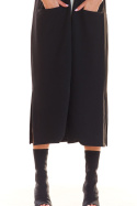Długa kamizelka damska dresowa z kieszeniami po bokach czarna M197