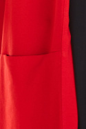 Długa kamizelka damska dresowa z kieszeniami po bokach czerwona M197