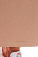 Letnia spódnica maxi z kieszeniami wiązana w pasie beżowa M211
