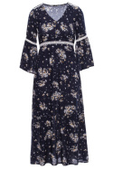 Sukienka maxi w kwiaty rozkloszowana z wiskozą dekolt V m4 S222