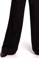 Eleganckie spodnie damskie palazzo z szerokimi nogawkami czarne B164