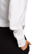 Koszula damska klasyczna luźna z długim rękawem gładka biała S192