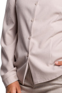 Klasyczna koszula damska taliowana zapinana na guziki beżowa B165