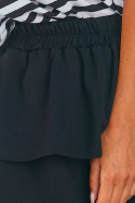 Letnia spódnica mini z gumką w pasie i falbankami czarna M218