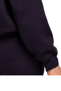 Bluza damska dresowa oversize z haftem na przodzie granatowa me536