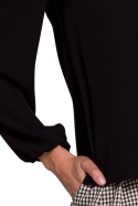 Bluzka damska asymetryczna na jedno ramię jeden rękaw czarna K080