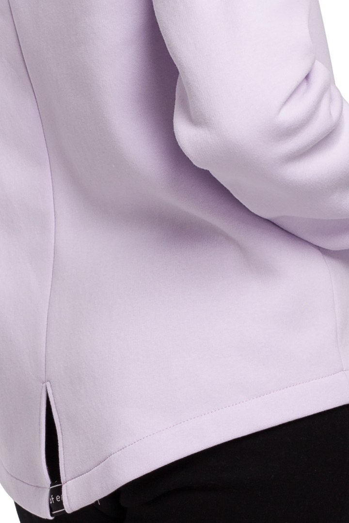 Bluza damska z kapturem zasuwana na zamek liliowa me550 Bluza damska z kapturem zasuwana na zamek liliowa me550