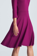 Sukienka rozkloszowana midi wiskozowa z dekoltem V fuksja M709