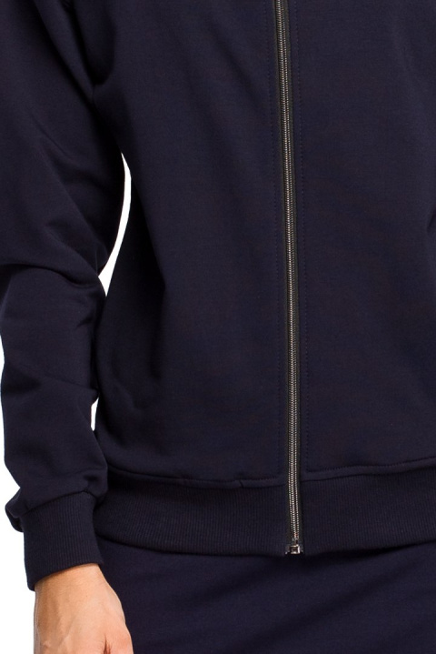 Bluza damska dresowa z kapturem zapinana na zamek granatowa rM me420 Bluza damska dresowa z kapturem zapinana na zamek granatowa rM me420