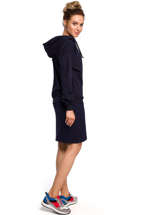 Bluza damska dresowa z kapturem zapinana na zamek granatowa rM me420 Bluza damska dresowa z kapturem zapinana na zamek granatowa rM me420