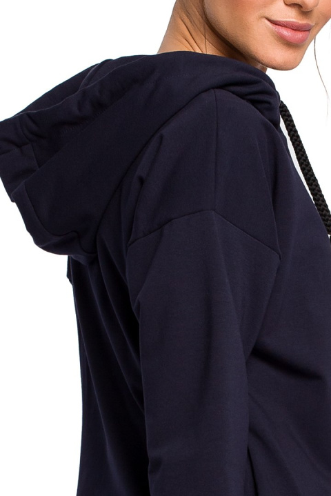Bluza damska dresowa z kapturem zapinana na zamek granatowa rM me420 Bluza damska dresowa z kapturem zapinana na zamek granatowa rM me420