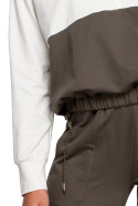 Bluza damska z kapturem dwukolorowa dresowa dzianinowa m2 S229