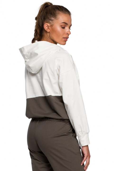 Bluza damska z kapturem dwukolorowa dresowa dzianinowa m2 S229 Bluza damska z kapturem dwukolorowa dresowa dzianinowa m2 S229