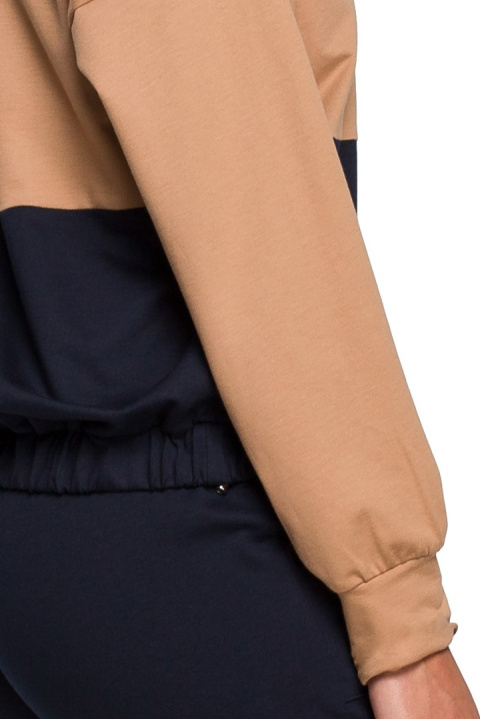 Bluza damska z kapturem dwukolorowa dresowa dzianinowa m3 S229 Bluza damska z kapturem dwukolorowa dresowa dzianinowa m3 S229