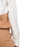 Bluza damska z kapturem dwukolorowa dresowa dzianinowa m1 S229