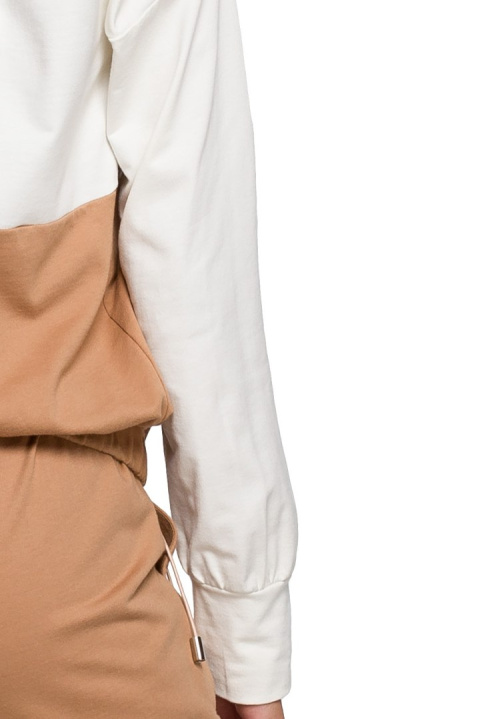 Bluza damska z kapturem dwukolorowa dresowa dzianinowa m1 S229 Bluza damska z kapturem dwukolorowa dresowa dzianinowa m1 S229