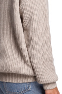 Sweter damski gruby z kimonowymi rękawami i ściągaczem beżowy BK052
