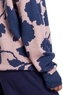 Sweter damski oversize z kimonowymi rękawami i dekoltem V m2 BK056