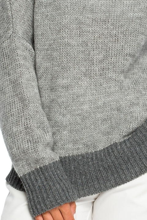 Sweter damski z kimonowymi rękawami szary BK015 Sweter damski z kimonowymi rękawami szary BK015