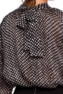 Elegancka bluzka damska szyfonowa w groszki długi rękaw m1 S235